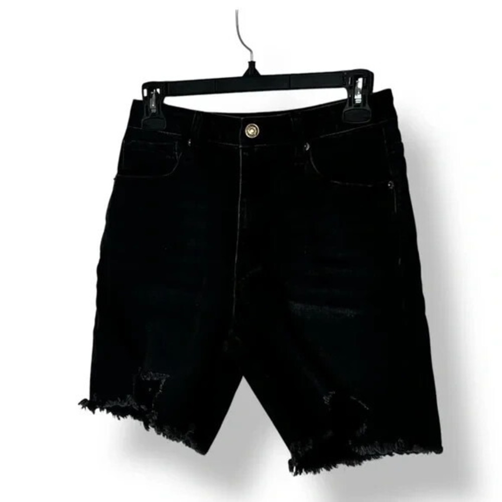 Old Navy Black Sky Hi Short Extra High Rise Distressed Size 6